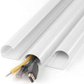 ZhiYo 42.5in Cord Hider for 2-4 Wall-Mounted TV Wires, 1.4"W x 0.7"H, White by ZhiYo