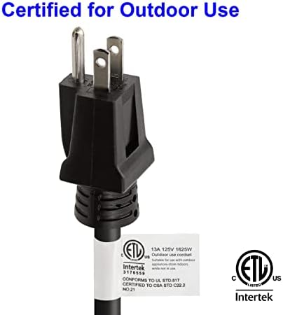 Clear Power 16 Gauge 3Prong Cords (16/3-3 Prong Grounded Plug, Black, 15 ft) - Image 6
