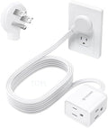TROND Leftward Flat Plug Extension Cord 10ft for Small Tight Spaces, White by TRONDOfficial