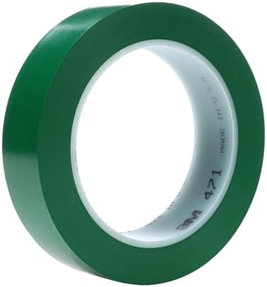 3M Vinyl Tape 471, Green Color, 5.2 mil, 1 in x 36 yd, 1 Roll by 3MIndustrial