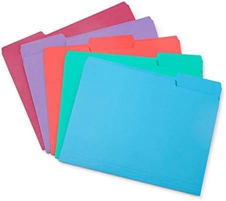 Blue Summit Supplies 100 File Folders, Letter Size, 1/3 Cut, Gem Tones - Image 2