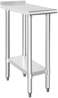 HARDURA Stainless Steel Commercial Work Table 24×12 Inches 2" Backsplash by HARDURA