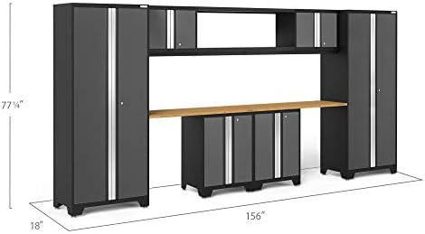 NewAge Products Red Bold Series 9PC Garage Cabinetry Set · 24-Gauge Steel · Fully Welded · 156" W x 18" D x 76.75" H, 50682 - Image 3