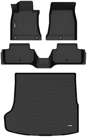 HAFIDI® Floor Mats & Cargo Liner Set Fit for 2019-2026 Genesis G70 RWD All Weather Protection TPE Anti-Slip Automotive Full Set Floor Liners Custom Accessories - Black by HAFIDI