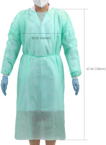 JMU 10 Pack Disposable Isolation Gowns Set PPE Gowns with Knitted Cuffs - Image 5