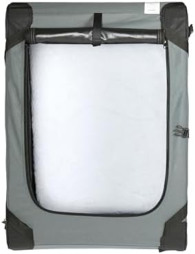 Amazon Basics 4-Door Portable Folding Soft Dog Crate, Collapsible Travel Kennel for Cat, Dog, and Small Animals, Pop Up with Fleece Mat, Water-Resistant Base, Grey, 36" x 24" x 24" - Image 6