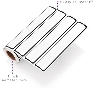 Carstens Adhesive Sticker Labels, 5 3/8” x 1”, Binder Labels for 1” Ring Binder Spines, White, Roll of 200 - Image 2