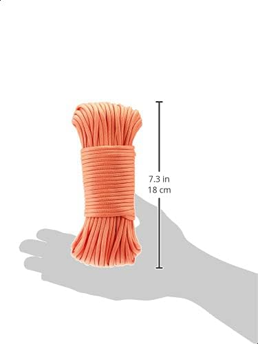 Amazon Basics 550 Type III Paracord, 7-Strand Nylon Core, High Strength for Hiking, Camping, Survival and DIY Crafts, 5/32 in x 100 ft (4mm x 30.5m), Orange - Image 5