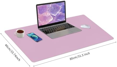 Bloss Purple Desk Mat, Leather Desk Pad, Desk Matt for Desktop, Waterproof Desk Pad Mat, Computer Mat for Office Work/Home/Decor/Desk Protector/Cover(31.5 x 15.7 Inches) - Image 5
