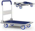Foldable Push Cart Dolly | 330 lbs. Capacity | Heavy Duty Moving Platform Hand Truck with Swivel Wheels | Small Flatbed Cart | Space Saving Push Handle-b3 by ElevateYourEveryday