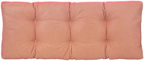Klear Vu The Gripper Omega Non-Slip Tufted Bench Cushion for Indoor Furniture, Assembled in USA, Entryway Storage, Bay Window, Corner Nook or Piano Seat, 33 Inches, Solid Coral - Image 3
