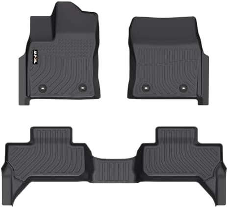 AIPOIL® Floor Mats for 2022-2025 2026 Toyota Tundra Double Cab Fits 1st & 2nd Row TPE All Weather Anti-Slip Floor Liners Full Set Custom Car Mats Accessories, Black by AIPOIL