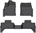 AIPOIL® Floor Mats for 2022-2025 2026 Toyota Tundra Double Cab Fits 1st & 2nd Row TPE All Weather Anti-Slip Floor Liners Full Set Custom Car Mats Accessories, Black by AIPOIL