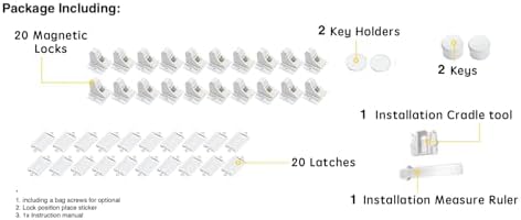 Vmaisi 20 Pack Magnetic Cabinet Locks Baby Proofing and 2 Keys - Image 2