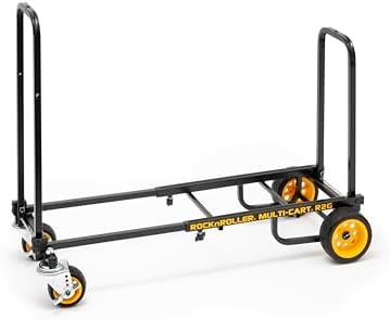 Rock-N-Roller R2G (Micro Ground Glider) 8-in-1 Folding Multi-Cart/Hand Truck/Dolly/Platform Cart/26" to 39" Telescoping Frame/350 lbs. Load Capacity, Black by RockNRoller