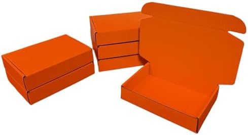 50 Pack 7.9x5.5x1.6 in Orange Red Shipping Boxes by Unknown