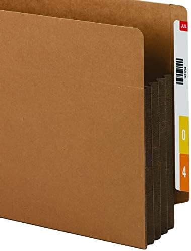 Smead End Tab Pocket, Reinforced Straight-Cut Tab, 3-1/2" Expansion, Extra Wide Letter Size, Redrope with Dark Brown Gusset, 10 per Box (73681) (Pack of 5) - Image 2
