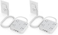 TESSAN Surge Protector Flat Extension Cord 10Ft, Flat Plug Power Strip (Pack of 2) by TESSAN