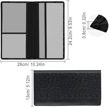 Car Registration and Insurance Card Holder PU Leather, Durable Car Document Holder Clear Window for License Documents, Interior Vehicle Organizer for Women Men (Leopard) - Image 2