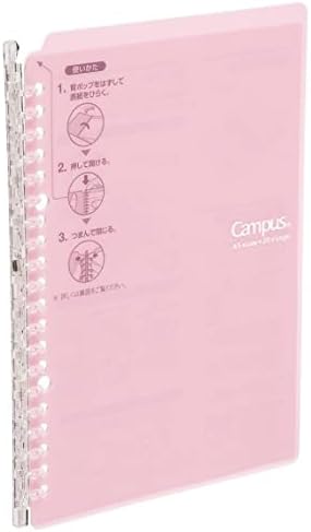 Kokuyo Smart Ring Binder, B5 Light Pink Binder Notebook, Up to 25 Sheets by KokuyoUS