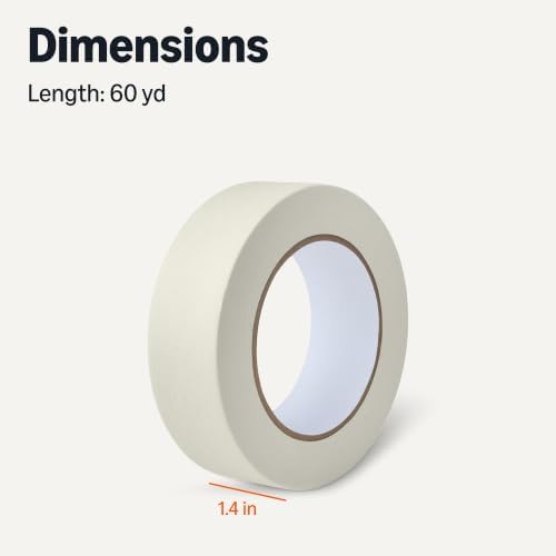 Amazon Basics Multi-Surface Masking Tape for Labeling, 1.41" x 60 Yards, Beige, 1 Roll - Image 5