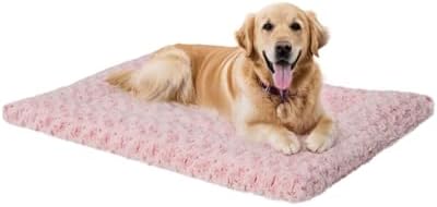 Exsnugy Washable Dog Bed Mat Large Size Fluffy Pet Crate Pad 42x28 XL by Exsnugypetproducts