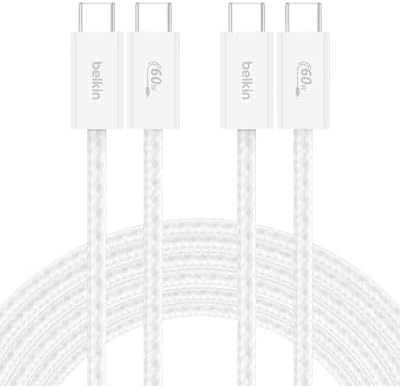 Belkin USB C to USB C 60W Braided Cable 2 Pack, 9.9ft iPhone Charger Cord by Unknown