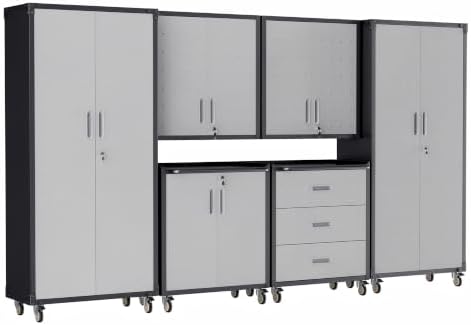 6-Piece Garage Storage Cabinets System Heavy Duty Workshop Set by FLIXELIO