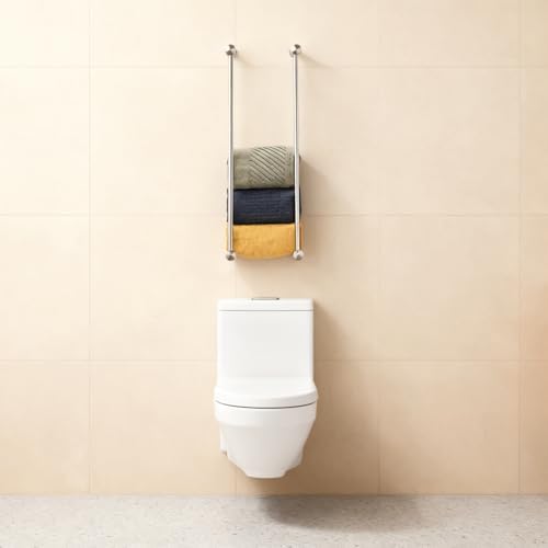Towel Racks for Bathroom, NEWRAIN Wall Mounted Stainless Steel Organizer, Brushed Nickel Rolled Towel Storage Wall-Mounted Bath Towel Holder for Folded Large Towel Washcloths - Image 2
