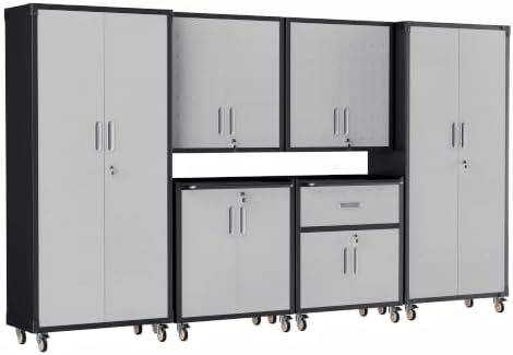 6-Piece Garage Storage Cabinets System Heavy Duty Workshop Set by FLIXELIO