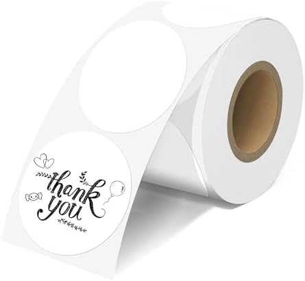 JOYIT 2'' White Thermal Labels - 600pcs Round Thermal Printer Labels by JOYIT