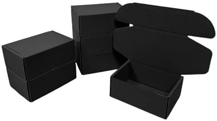 50 Pack 4.3x3.1x2 in Black Mini Shipping Boxes by Unknown