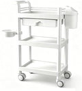 3-Tier Mobile Rolling Trolley with Waterproof ABS Drawers, Storage Rack & Trash Can, Ideal for Salons, Spas, Hospitals & Bathrooms - Versatile Organization Solution by Unknown