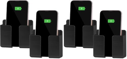 CEI&BPY 2Pcs Phone Holder Wall Mounted, Phone Stand with Self Adhesive. Phone Holder for RV Charging.Compatible with iPhone and Android (2Pack-Black) (Pack of 2) by CEI%26BPY