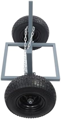 ATV Log Skidding Arch, 24" Dia Steel Log Dolly, 1500lbs Capacity Log Dolly Skidding Holder with Chain and 16" Pneumatic Tires for Farm, Commercial Wood Transport (Gray, 1500lbs Capacity) - Image 4