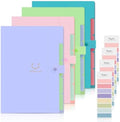SKYDUE 4 Packs Expanding File Folder with 32 Labels,5 Pockets A4 Letter Size Accordion Folder Paper Organizer for School and Office by SKYDUE