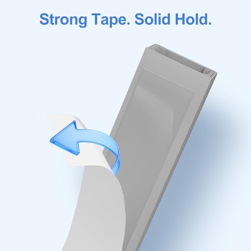 Yecaye Cord Hider, 113in One-Cord Cable Raceways, W0.59in H0.4in, Grey - Image 5