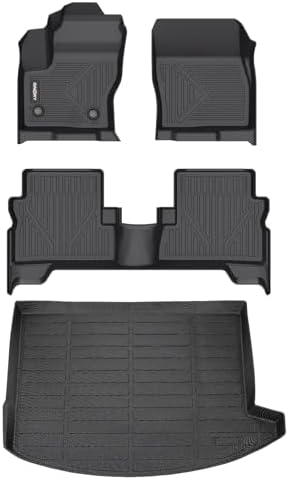 GINOWY- Floor Mats & Cargo Liner for Ford Escape 2013-2019丨TPE All Weather Car Floor Mats for Ford Escape | Custom Fit Rubber Liners Escape Accessories Trunk Mat Trunk Liner Cargo Mat by GINOWY