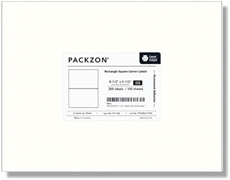 Shipping Labels with Self Adhesive, Square Corner, for Laser & Inkjet Printers, 8.5 x 5.5 Inches, White, Pack of 200 Label - Image 6
