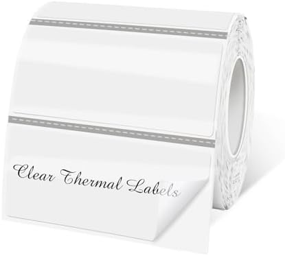 1" x 2" Transparent Thermal Label Stickers,Waterproof Thermal Printer Sticker Labels for Gift Wrapping, Self-Adhesive Name Price Tag DIY Custom Logo Design (500 pcs,Clear) by Yeachlaing