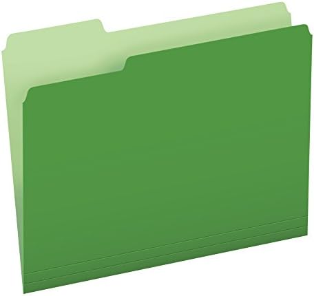 Pendaflex Colored File Folders, 100 Pack, Letter Size (8.5" x 11"), Durable Green Folders, 3 Tabs for Easy Labeling, Colorful School, Office & Home Document Organization by TOPSProducts