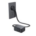 1.5FT Right Angle Extension Cord, 3 Prong Flat Plug with 3 Outlets, Black by NUTICT