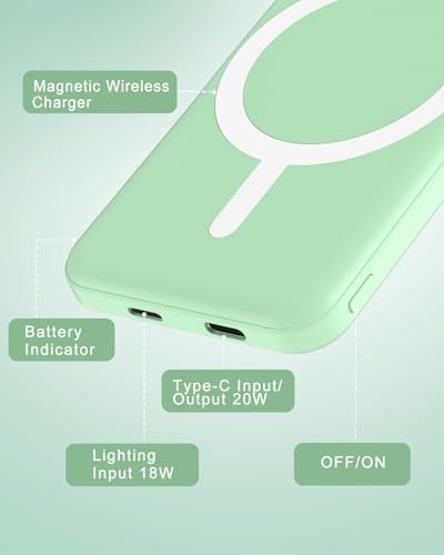 podoru for MagSafe Power Bank 5000mAh, Ultra-Slim Magnetic Portable Charger - Image 6