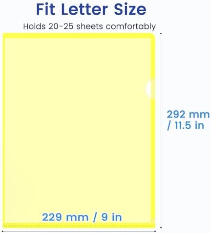 Sooez 36 Pack Clear Document Folder Project Pockets, Clear Plastic Folders Letter Size Plastic Document Folders Paper Poly Jacket Sleeves Folders Copy, 6 Assorted Colors - Image 4