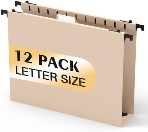SHUTEX Plastic Hanging File Folder, 12 Pack, Letter Size, Light Pink by Shutex