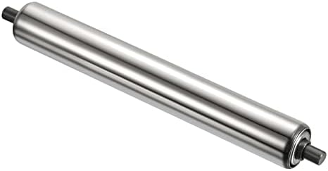 PATIKIL Conveyor Roller 1.5" Diameter 12" Length, Stainless Steel Gravity Transmission Replacement Part Galvanized End, Silver by PATIKIL