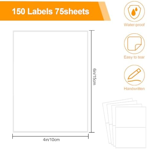 150 Pcs Labels for Storage Bins, 6 X 4 Inch Removable Labels for Storage Bins, Tear Resistant No Residue Storage Bin Label, Matte White Blank Box Label for School, Home, Business - Image 2