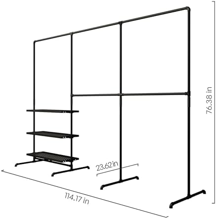 pamo Clothing Rack with Shelves 114" W x 76" H, 310 lbs Load Capacity - Image 2