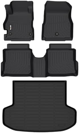 AIPOIL® Floor Mats & Cargo Liner Set for 2020-2024 2025 2026 Nissan Versa All Weather Protection TPE Anti-Slip Automotive Full Set Custom Car Mats Accessories - Black by AIPOIL
