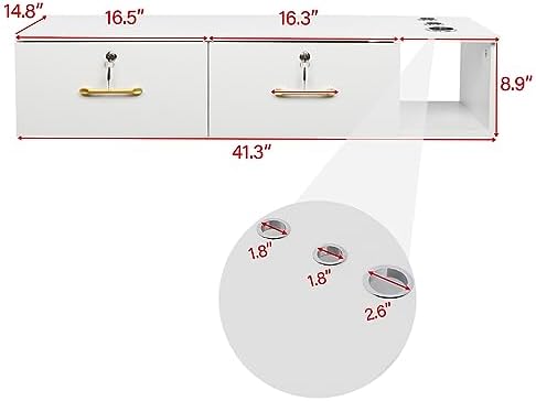 Winado Wall Mount Styling Salon Station for Hair Stylist, Salon Cabinet - Image 3